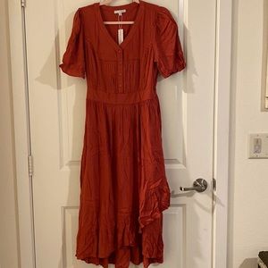 Baltic born Hannah midi dress- rust - new